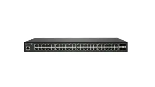 Ethernet Switch SonicWall SWS14-48: Управляемый коммутатор Layer 2 с 48 портами Gigabit Ethernet и 4 портами 10GbE SFP+ для SD-Branch, с 1 годом поддержки.