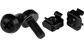 Аксессуар StarTech.com M6 x 12мм – Комплект из 50 черных винтов и гаек-клеток для серверных стоек и шкафов с инструментом для установки