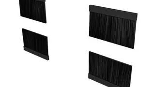 Аксессуар Vertiv VRA2006: Комплект щеточных кабельных вводов для верхней панели стойки VR (8 шт.), черный, металл.