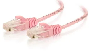 Аксессуар C2G 3ft Cat6 UTP Slim Ethernet Patch Cable - Розовый, Snagless, 28 AWG для дата-центров
