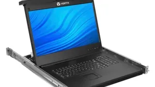 KVM-консоль Vertiv Avocent LRA185KMM8D-G01 1U с 18.5" LED-дисплеем, 8-портовым KVM и тачпадом