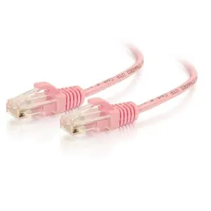 Сетевой кабель C2G Cat6 Slim Snagless UTP Ethernet, 10 футов, розовый, 28 AWG, для высокоплотных ЦОД