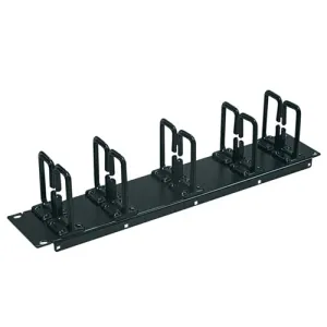 Аксессуар Eaton Tripp Lite SmartRack SRCABLERING2U - Горизонтальный кабельный органайзер 2U, гибкие кольца, сталь, черный