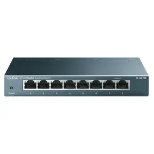 Ethernet Switch TP-Link TL-SG608 - 8-портовый гигабитный настольный коммутатор, безвентиляторный, для дома и офиса