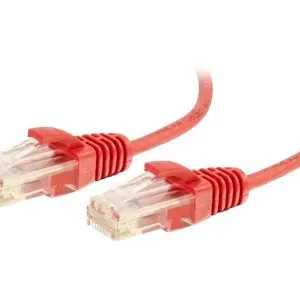 Сетевой кабель C2G Cat6 Slim Snagless UTP, 3 фута (0.91 м), красный, 28 AWG, для высокоплотных дата-центров и PoE