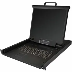 KVM Консоль StarTech.com RKCONS1901 1U - 19" LCD-монитор SXGA (1280x1024), встроенная клавиатура и тачпад, 1-портовый VGA KVM для серверной стойки