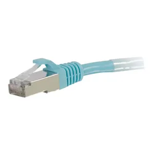 Кабель сетевой C2G 14ft Cat6a Snagless Shielded (STP) Aqua – для 10 Gigabit Ethernet, RJ-45, медь, защита от помех