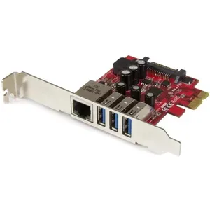 Адаптер StarTech.com PEXUSB3S3GE PCI Express: 3x USB 3.0 (5 Гбит/с) и Gigabit Ethernet для ПК