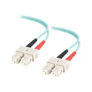 Кабель оптоволоконный C2G 1м SC-SC 10Gb 50/125 OM3 Duplex Multimode PVC Aqua для высокоскоростных сетей