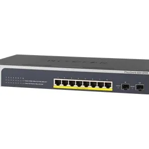 Коммутатор Netgear ProSAFE GS510TPP: 8-портовый PoE+ Gigabit Smart Managed с 2 SFP портами и бюджетом 190 Вт